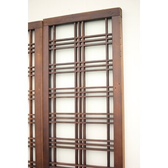 ガラス入 タータンチェック組子欄間L 4枚1組　R0061 