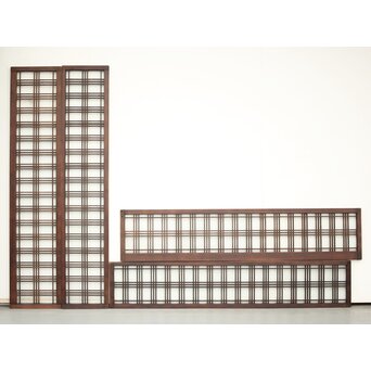 ガラス入 タータンチェック組子欄間L 4枚1組　R0061