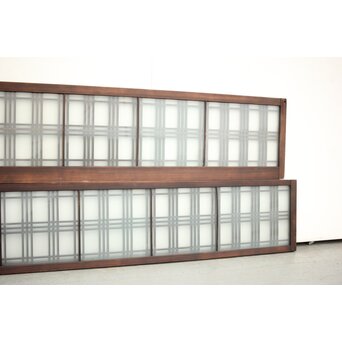 ガラス入 タータンチェック組子欄間L 4枚1組　R0061 