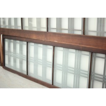 ガラス入 タータンチェック組子欄間L 4枚1組　R0061 