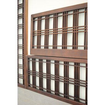 ガラス入 タータンチェック組子欄間L 4枚1組　R0061 