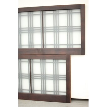 ガラス入 タータンチェック組子欄間M 2枚1組　R0062 