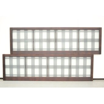 ガラス入 タータンチェック組子欄間M 2枚1組　R0062 