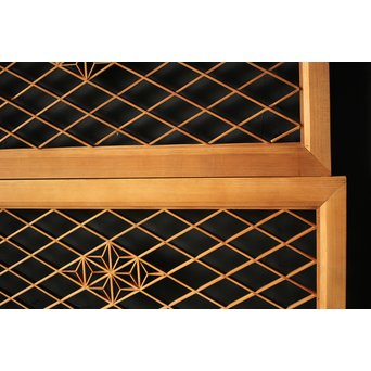 白木組子欄間 2枚1組　R0064Y 