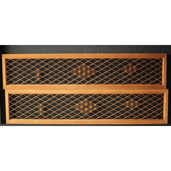 白木組子欄間 2枚1組　R0064Y