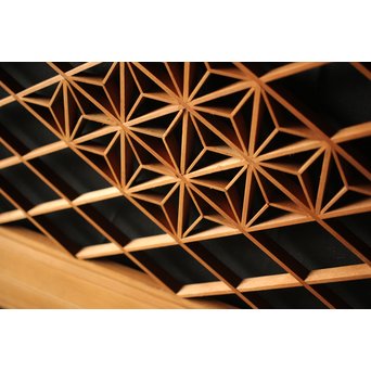 白木組子欄間 2枚1組　R0064Y 