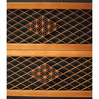 白木組子欄間 2枚1組　R0064Y 