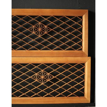 白木組子欄間 2枚1組　R0064Y 