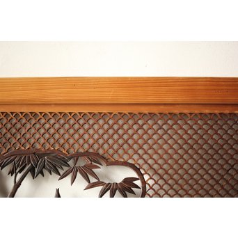 四君子と青海波組子の欄間 2枚1組　R0065Y 