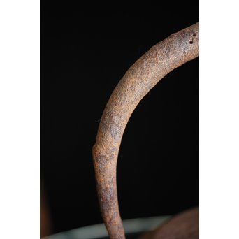 南部名人 釜師 小泉仁左エ門 虫食手平丸型鉄瓶　M244 