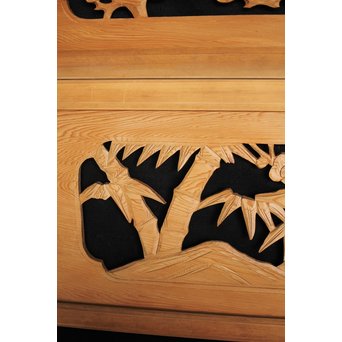 松竹梅 木彫欄間 2枚1組　R0067 