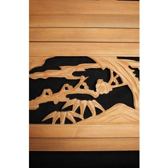 松竹梅 木彫欄間 2枚1組　R0067 