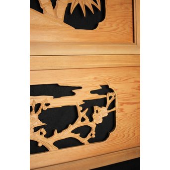 松竹梅 木彫欄間 2枚1組　R0067 