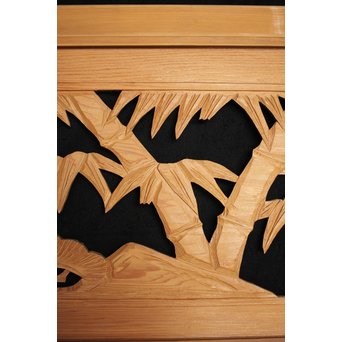 松竹梅 木彫欄間 2枚1組　R0067 