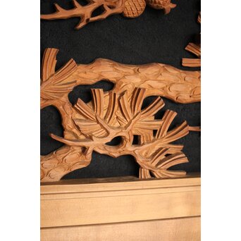 在銘 松 木彫欄間 2枚1組　R0068 