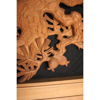 在銘 松 木彫欄間 2枚1組　R0068 