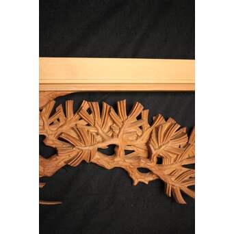 在銘 松 木彫欄間 2枚1組　R0068 