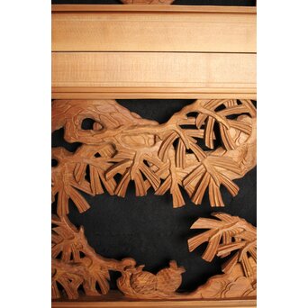 在銘 松 木彫欄間 2枚1組　R0068 