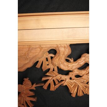 在銘 松 木彫欄間 2枚1組　R0068 