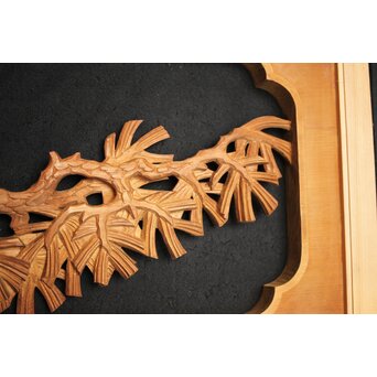 在銘 松 木彫欄間 2枚1組　R0068 