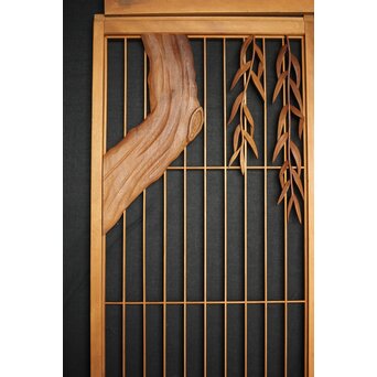 柳に蛙 書院欄間 3枚1組　R0070 