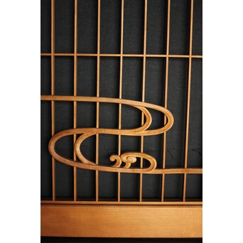 柳に蛙 書院欄間 3枚1組　R0070 