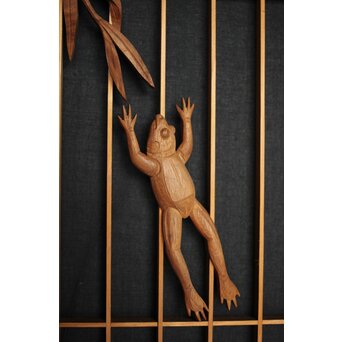 柳に蛙 書院欄間 3枚1組　R0070 