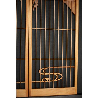 柳に蛙 書院欄間 3枚1組　R0070 