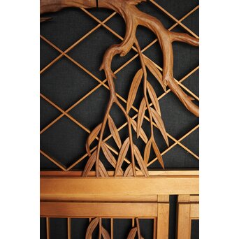 柳に蛙 書院欄間 3枚1組　R0070 