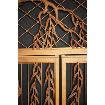 柳に蛙 書院欄間 3枚1組　R0070 