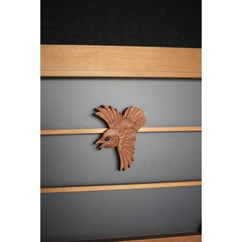 竹雀 ガラス入書院欄間 3枚1組　R0071 