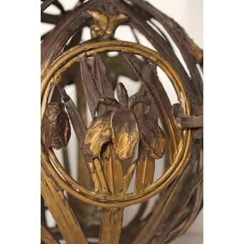 カキツバタ 銅製球体灯籠　A2031Y 