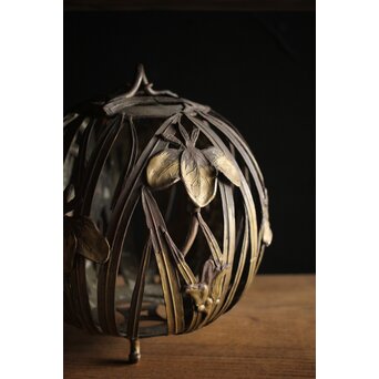 カキツバタ 銅製球体灯籠　A2031Y