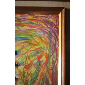 岩崎巴人【鳥】10号 額装紙本彩色　Z238 