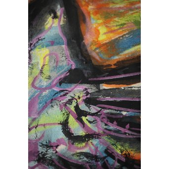 岩崎巴人【鳥】10号 額装紙本彩色　Z238 