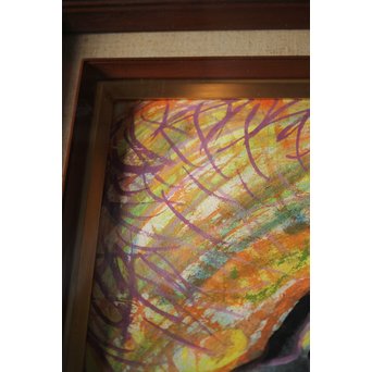 岩崎巴人【鳥】10号 額装紙本彩色　Z238 