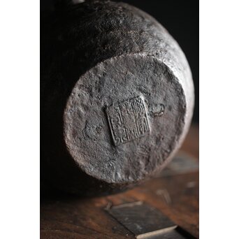 亀文堂 芋頭 小振 鉄瓶 湯沸 拙家琵琶湖有東 底款 霊芝古木提手　M245 