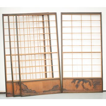 腰板絵 雪見障子戸M 4枚1組　F235