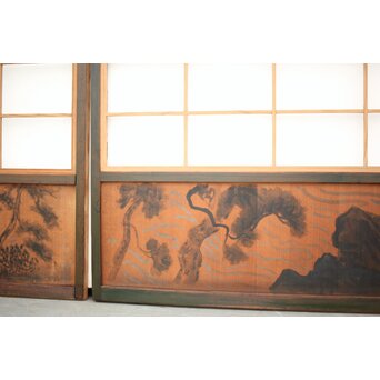 腰板絵 雪見障子戸M 4枚1組　F235 