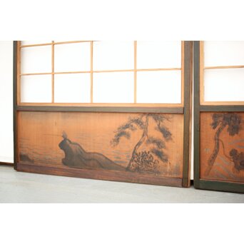腰板絵 雪見障子戸M 4枚1組　F235 