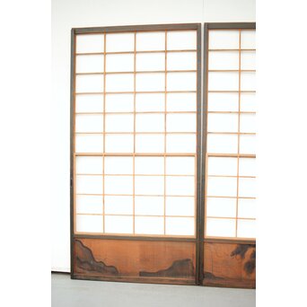 腰板絵 雪見障子戸M 4枚1組　F235 