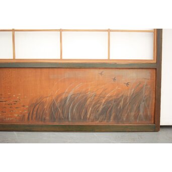 腰板絵 幅広雪見障子戸 2枚1組　F236 