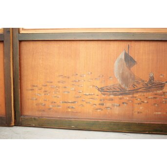 腰板絵 幅広雪見障子戸 2枚1組　F236 