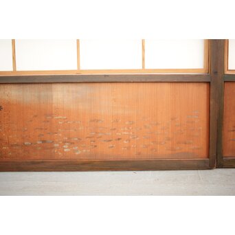 腰板絵 幅広雪見障子戸 2枚1組　F236 