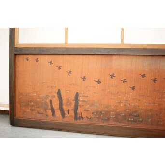 腰板絵 幅広雪見障子戸 2枚1組　F236 