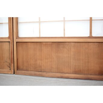 腰板絵 幅広雪見障子戸 2枚1組　F236 