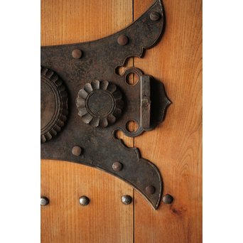 白木総欅重厚鉄金具蔵戸　W012Y 