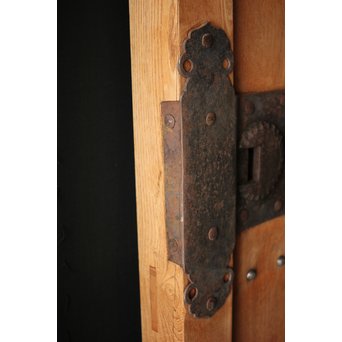 白木総欅重厚鉄金具蔵戸　W012Y 