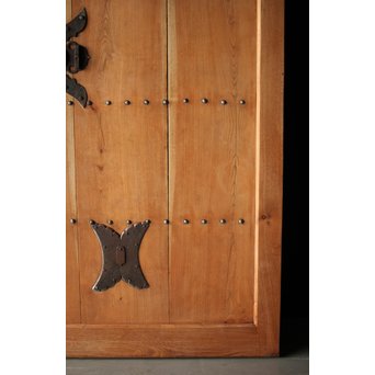 白木総欅重厚鉄金具蔵戸　W012Y 