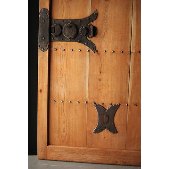 白木総欅重厚鉄金具蔵戸　W012Y 